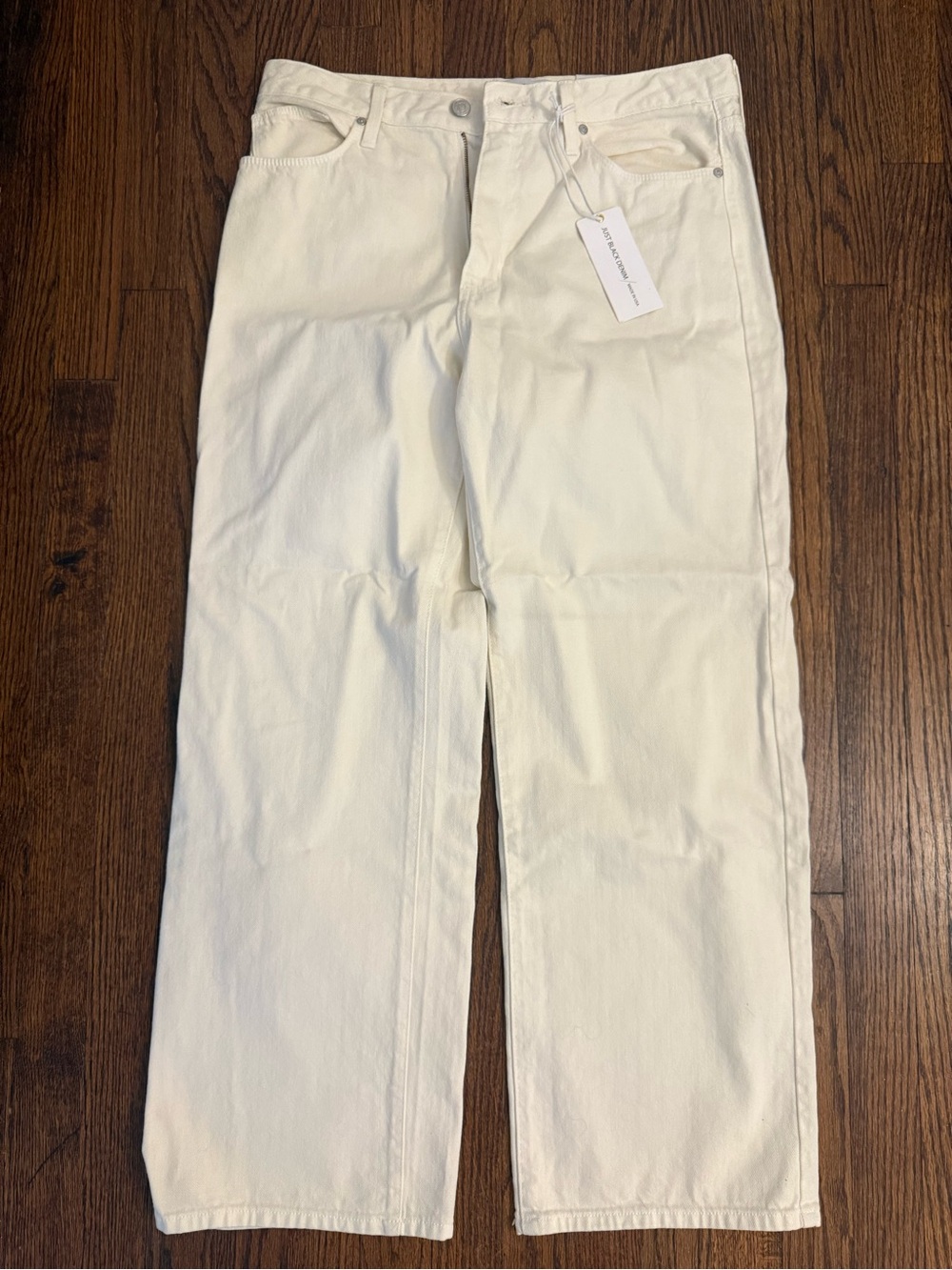Just Black Ecru High-Rise Dad Jeans
